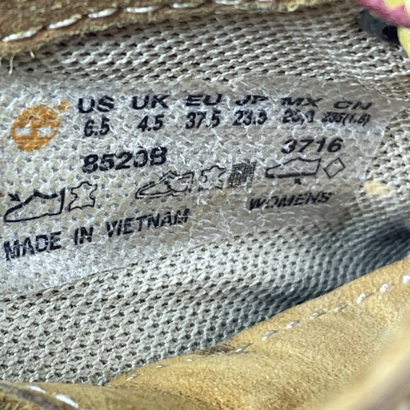 Timberland Booties Ladies 6.5 Tan Lyonsdale Oxford Lace-up Nubuck 8520B Waffle - Picture 9 of 9